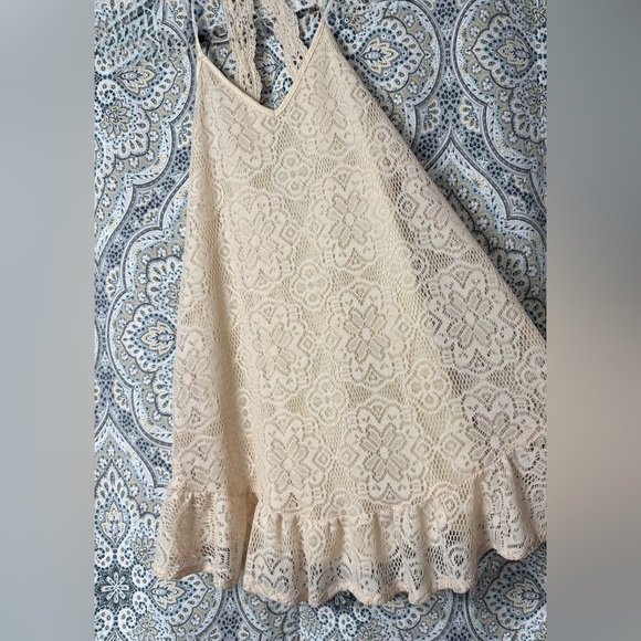 Umgee- Fully Lined Cream Lace Mini Dress, Sz Small, EUC! - Picture 2 of 13